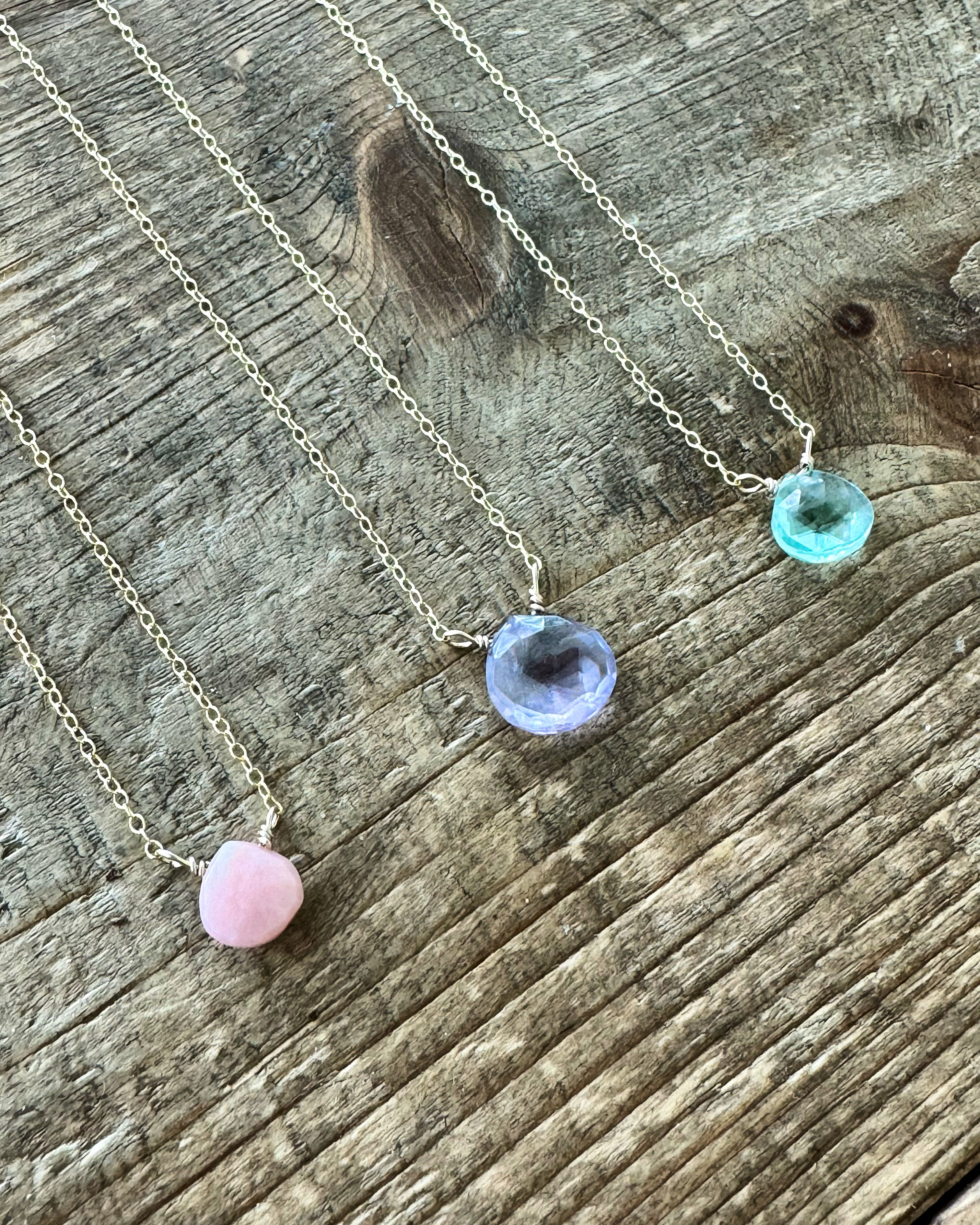 Amethyst Heart Drop on Chain  BALANCE - CLARITY - CALM