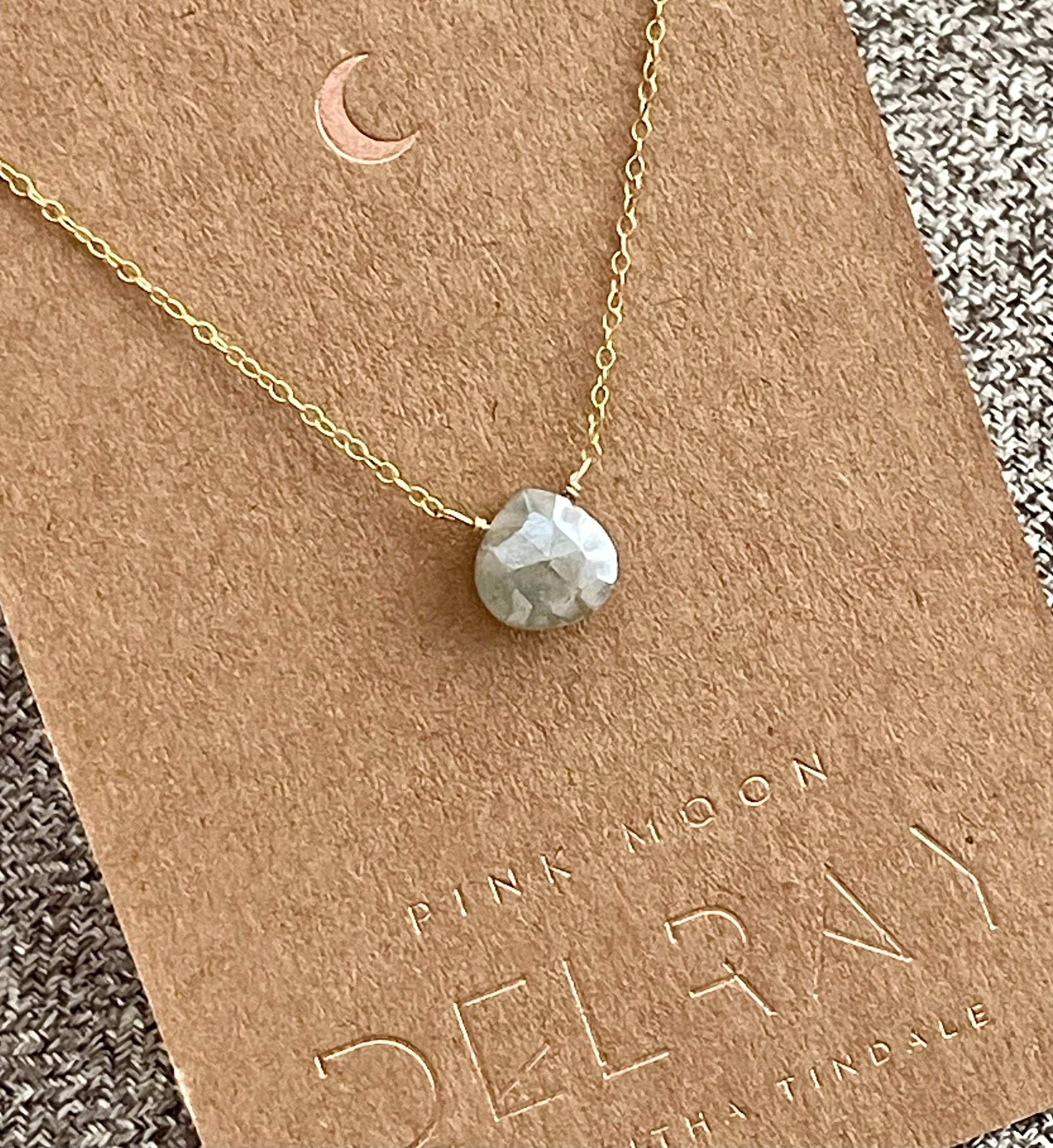 Silverite (Mystic Moonstone) Heart Drop on Chain LOVE - CONFIDENCE - STRENGTH