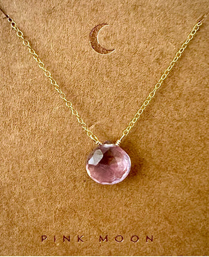 Amethyst Heart Drop on Chain  BALANCE - CLARITY - CALM