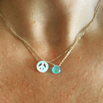 Chalcedony Heart Drop on Gold Filled to Sterling Silver Chain