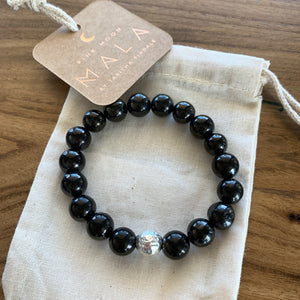 Shungite Bracelet with Sterling Silver Guru Bead