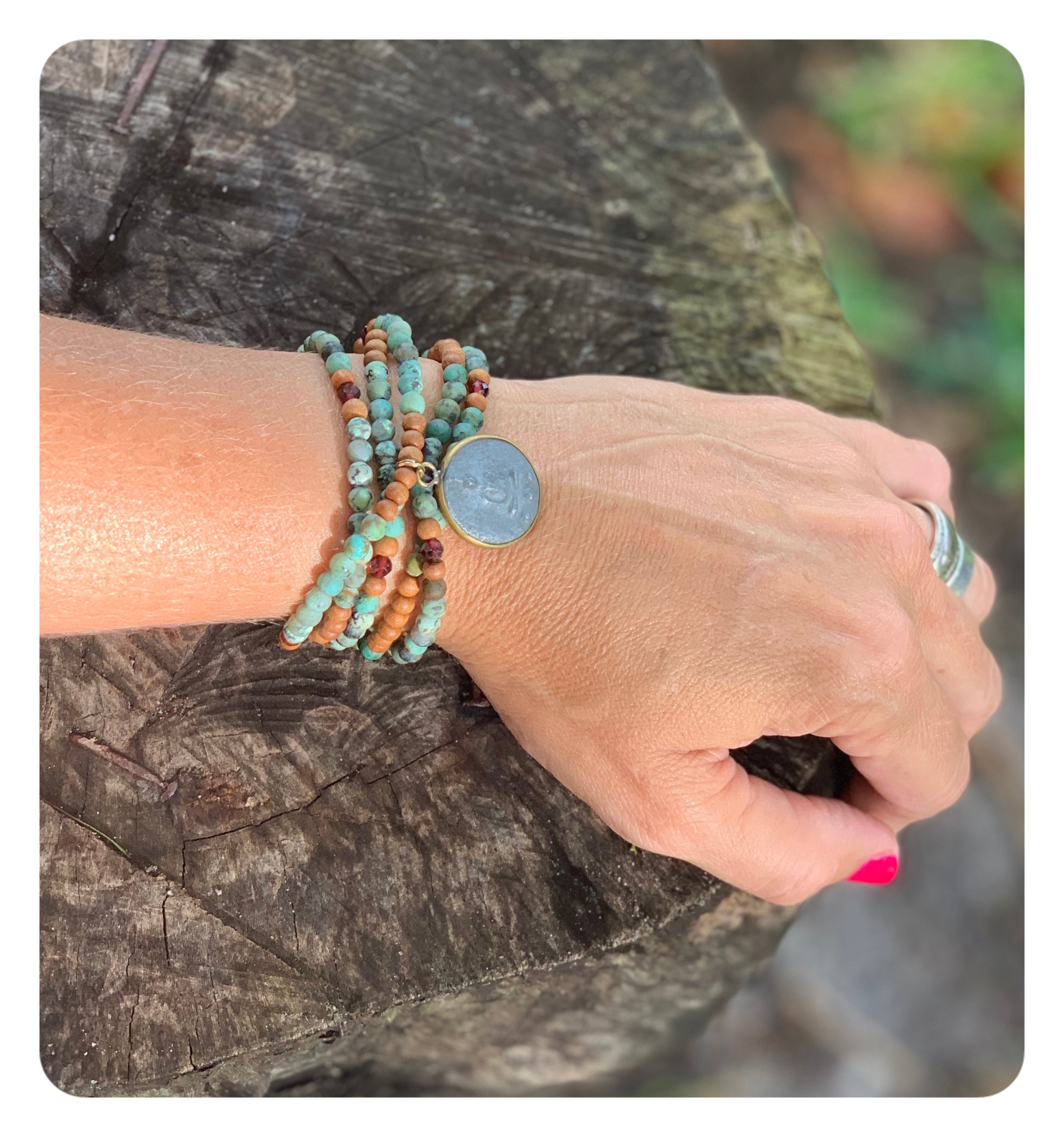 African Turquoise "Love Beads"