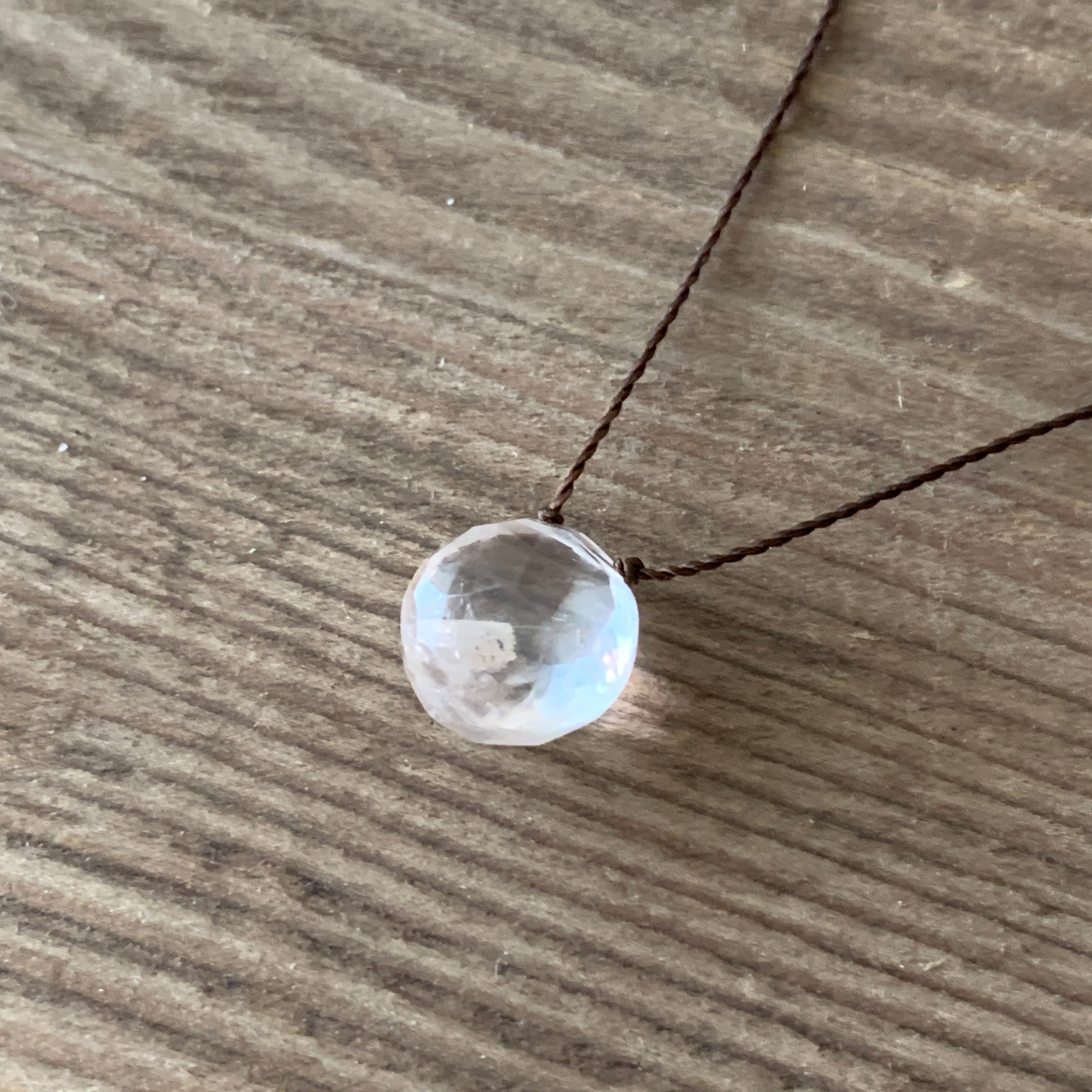 Rose Quartz Heart Drop on Cord  LOVE - CALM - COMPASSION