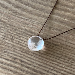 Rose Quartz Heart Drop on Cord  LOVE - CALM - COMPASSION